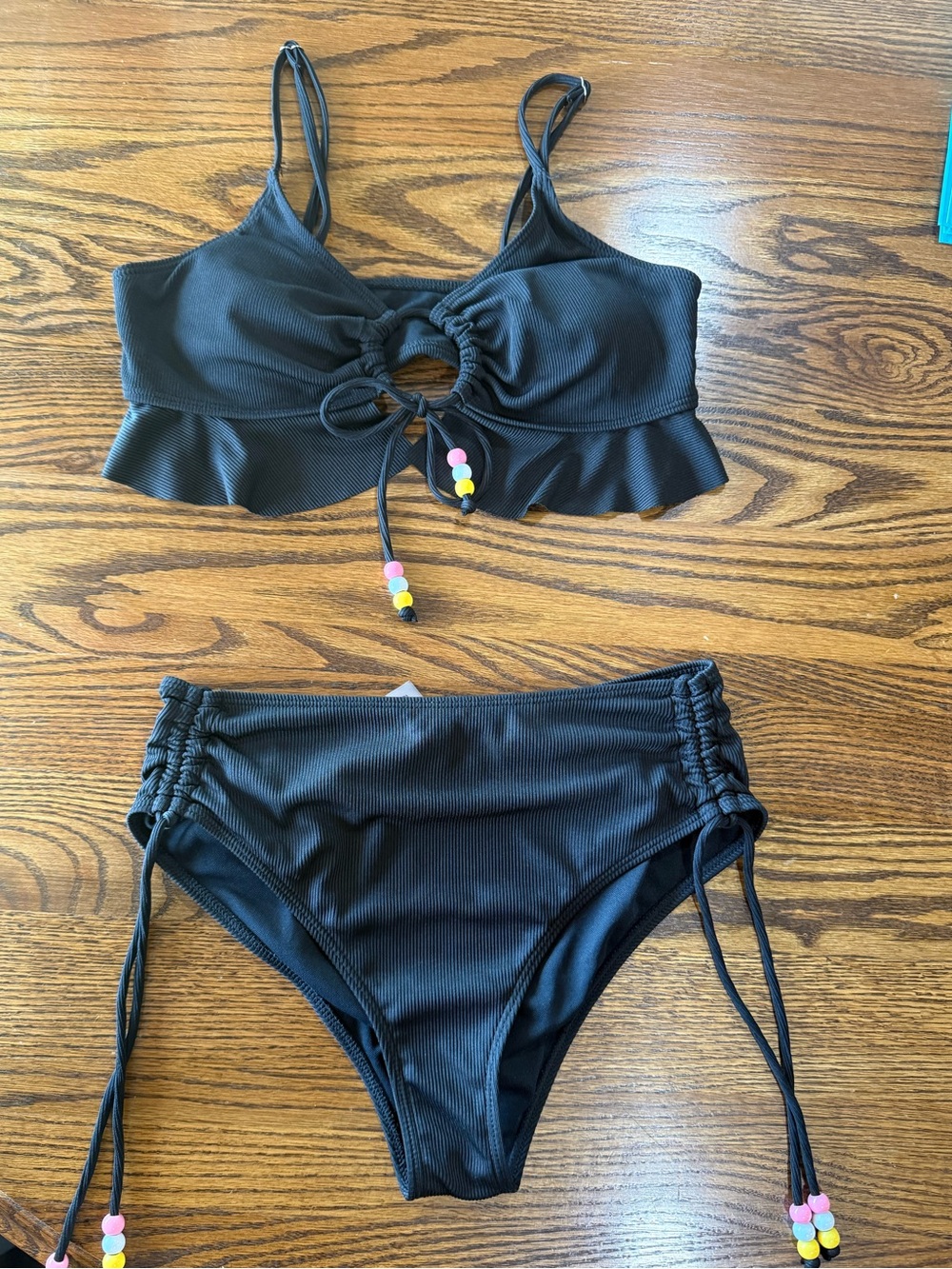 Black Bikini with Bead Accent